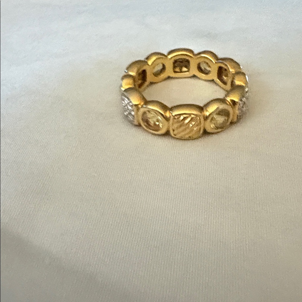 David Yurman Gold and Pave Diamond Ring - Picture 1 of 5
